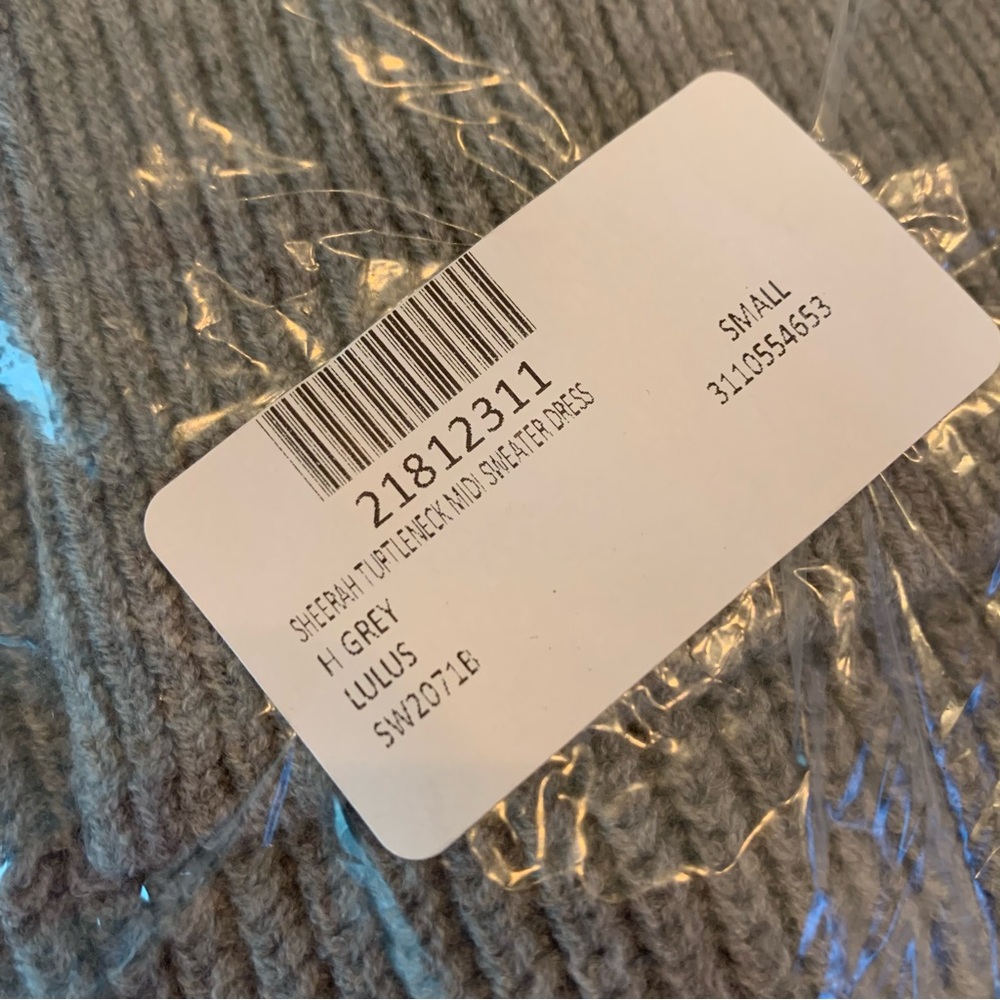 Lulus NWT Sheerah Turtleneck Heather Grey Midi Knit Sweater Dress - Picture 16 of 16